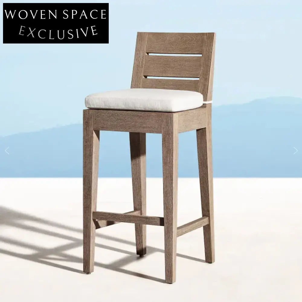 Premium Teak Wood Outdoor Bar Set: Stylish High Chairs and Table