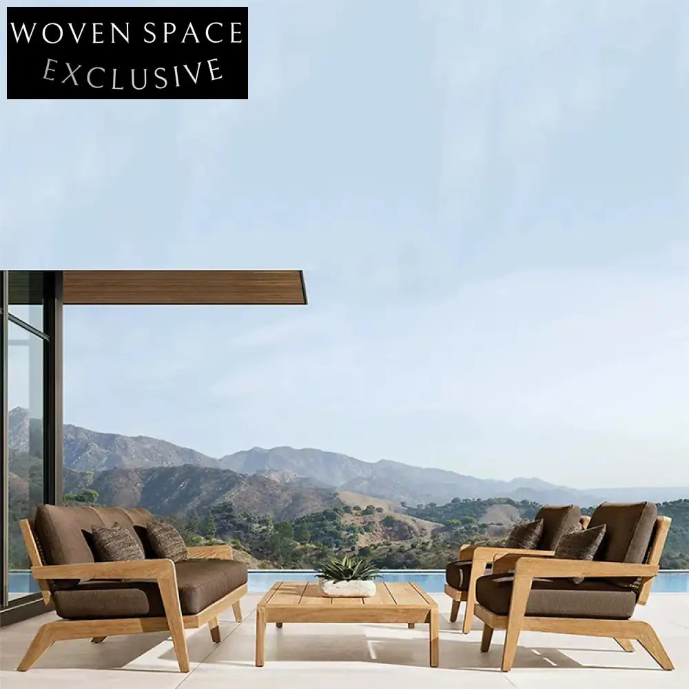 Premium Teak Wood Outdoor Coffee Table for Patio, Garden & Restaurant