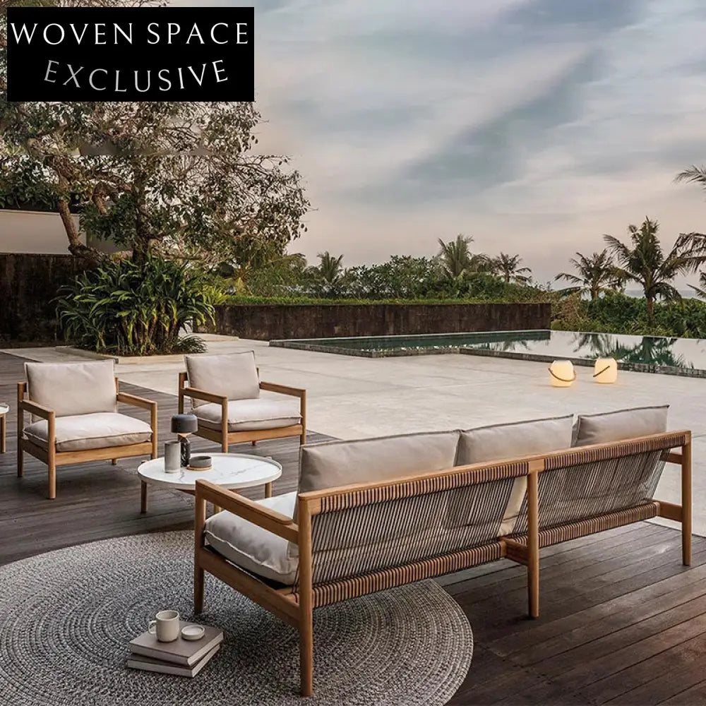 Premium Teak Wood Outdoor Sofa Set for Modern Garden Living