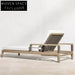 Premium Teak Wood Outdoor Sunbed Daybed with Adjustable Headrest for Garden Patio Relaxation