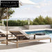 Premium Teak Wood Outdoor Sunbed Daybed with Adjustable Headrest for Garden Patio Relaxation