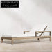 Premium Teak Wood Outdoor Sunbed Daybed with Adjustable Headrest for Garden Patio Relaxation