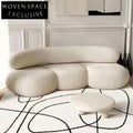 Premium Teddy Fabric Modular Sofa: Comfortable Three-Seat Sectional Lounge Couch