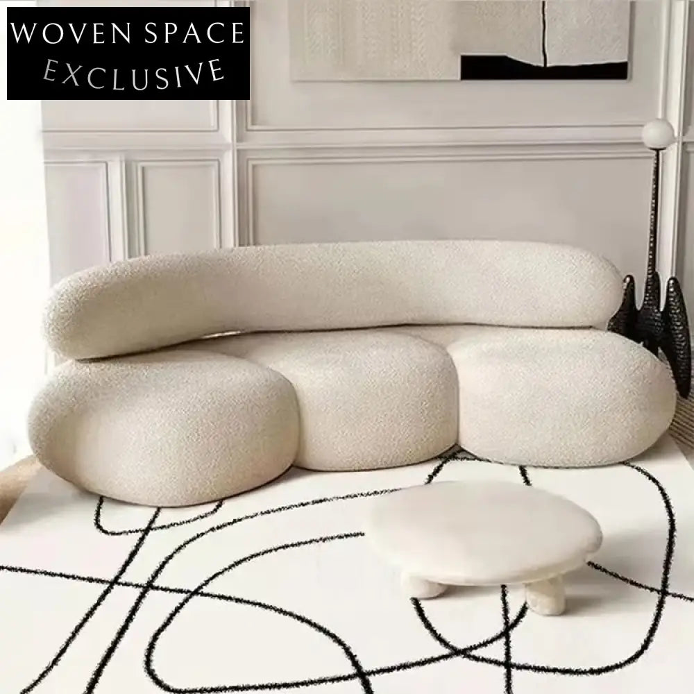 Premium Teddy Fabric Modular Sofa: Comfortable Three-Seat Sectional Lounge Couch