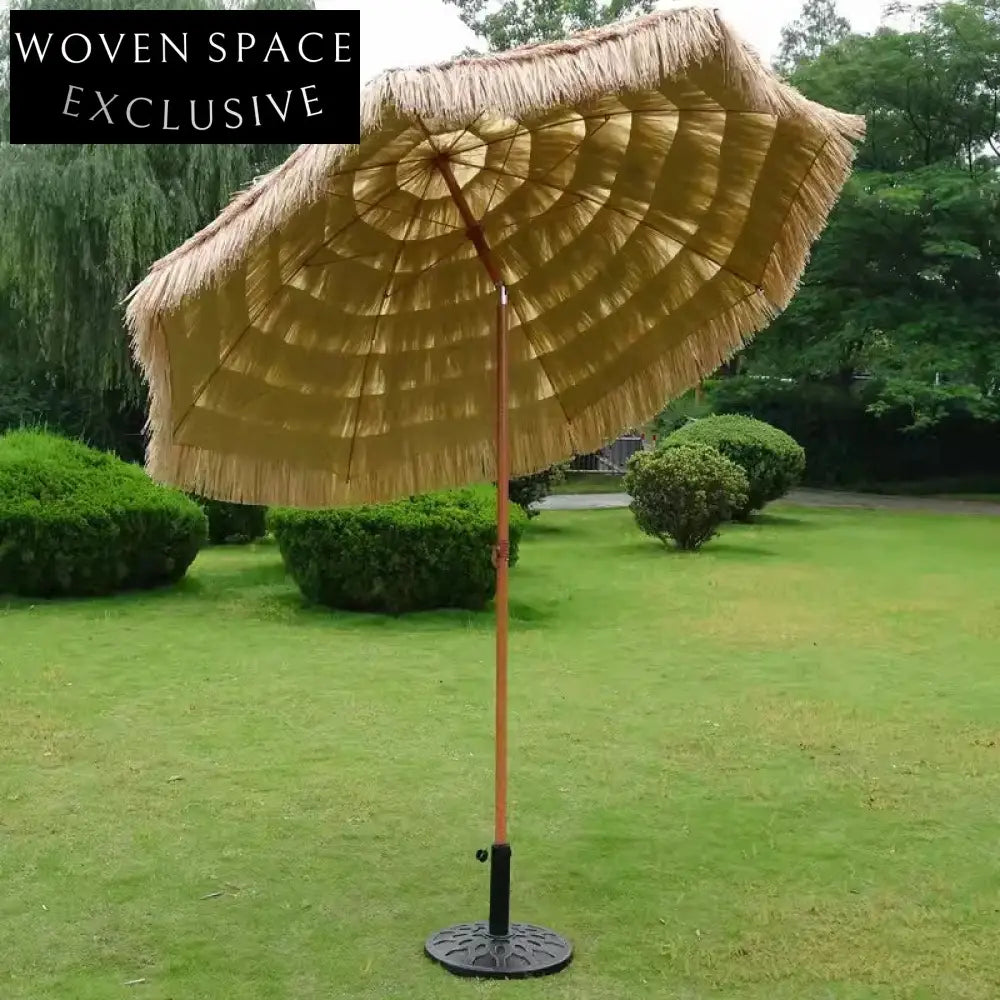 Premium Tropical Simulation Straw Beach Patio Outdoor Shade Umbrella