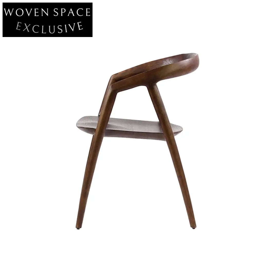 Premium Walnut Wood Dining Armchair with Plush Cushion for Modern Homes