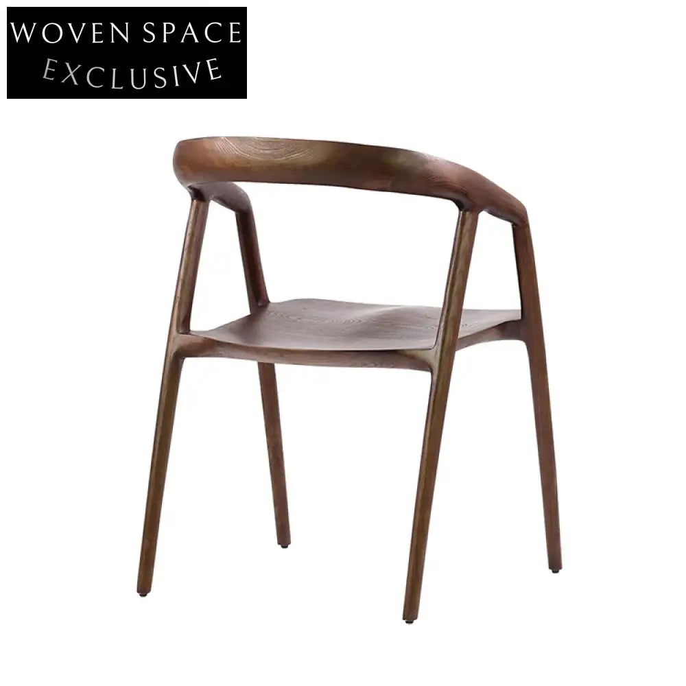 Premium Walnut Wood Dining Armchair with Plush Cushion for Modern Homes