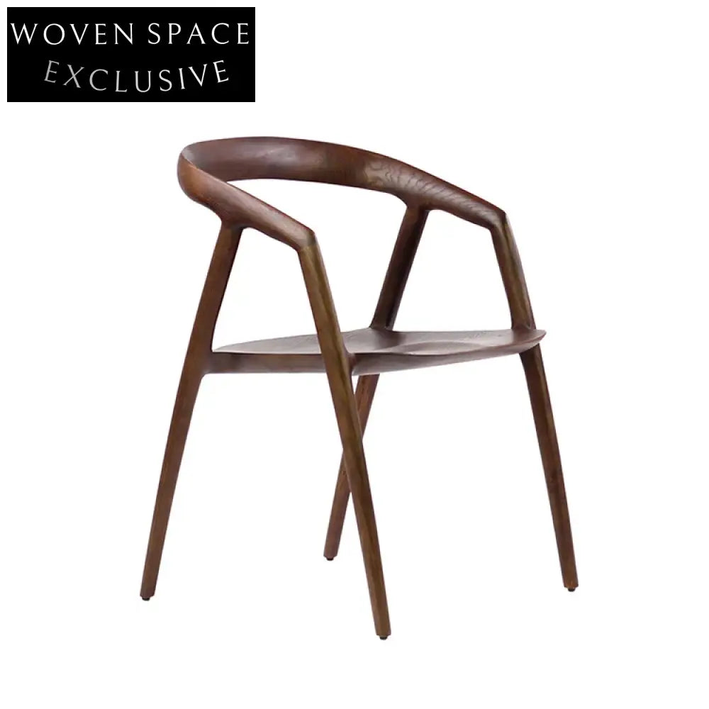 Premium Walnut Wood Dining Armchair with Plush Cushion for Modern Homes