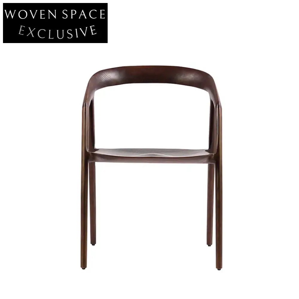 Premium Walnut Wood Dining Armchair with Plush Cushion for Modern Homes