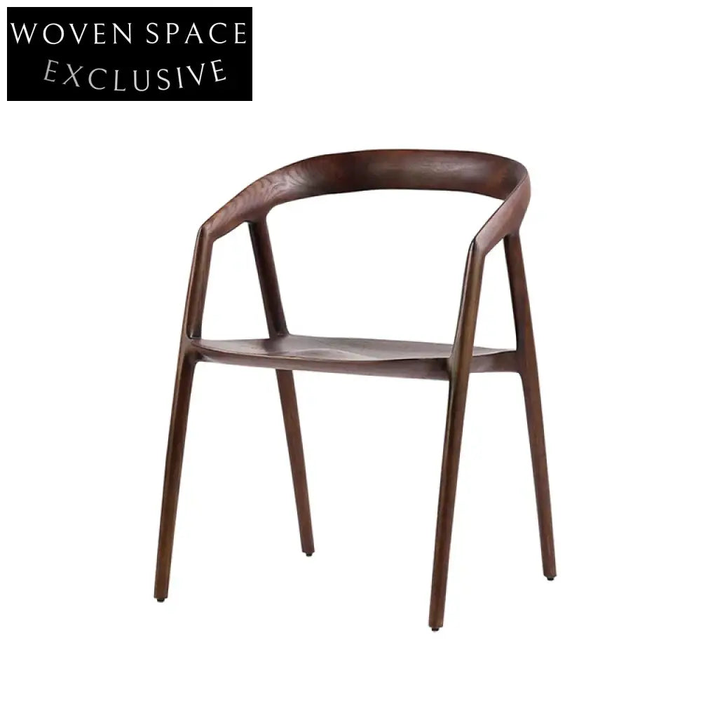 Premium Walnut Wood Dining Armchair with Plush Cushion for Modern Homes