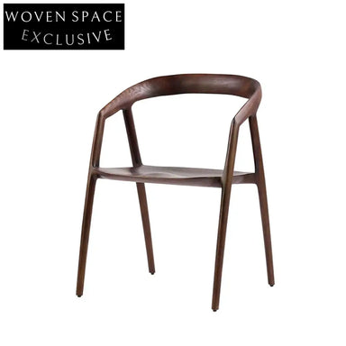 Premium Walnut Wood Dining Armchair with Plush Cushion for Modern Homes