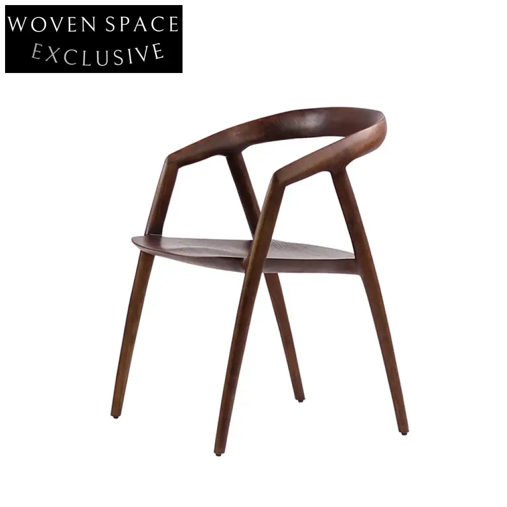 Premium Walnut Wood Dining Armchair with Plush Cushion for Modern Homes