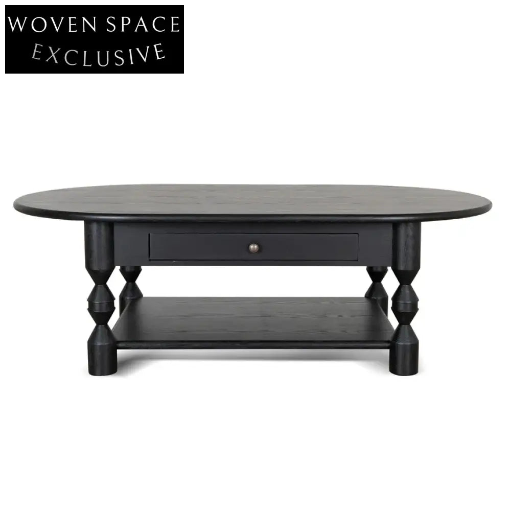 Primrose 1.4m Oval Coffee Table - Black Coffee Table
