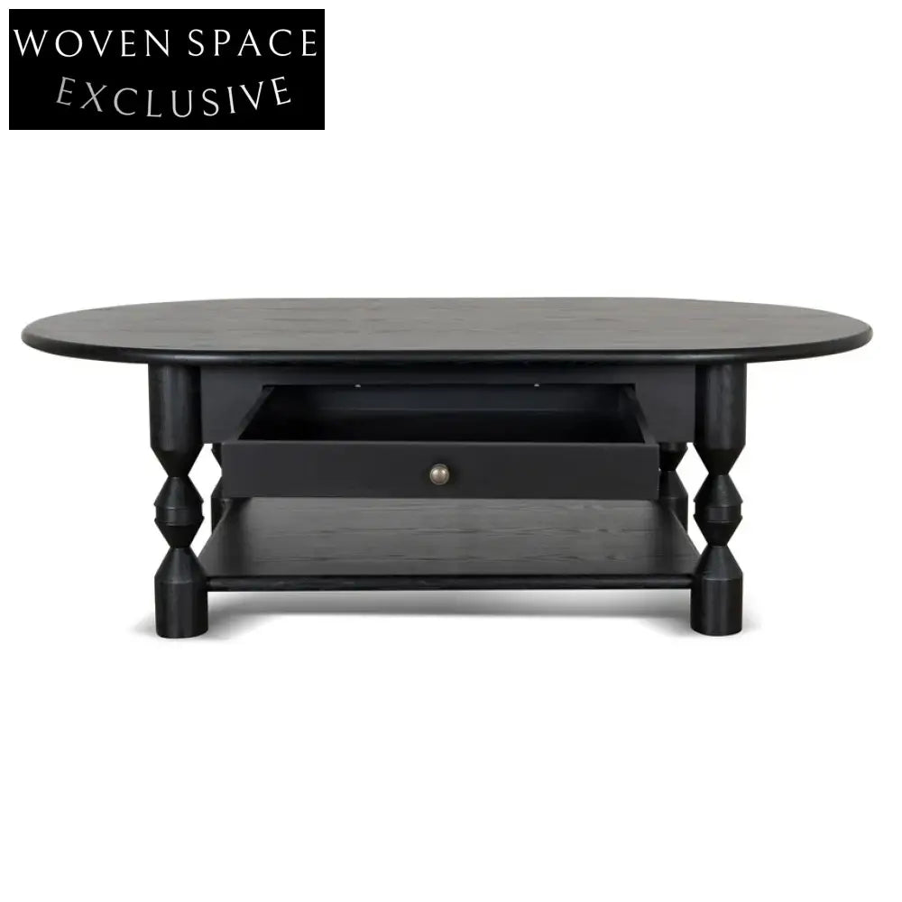 Primrose 1.4m Oval Coffee Table - Black
