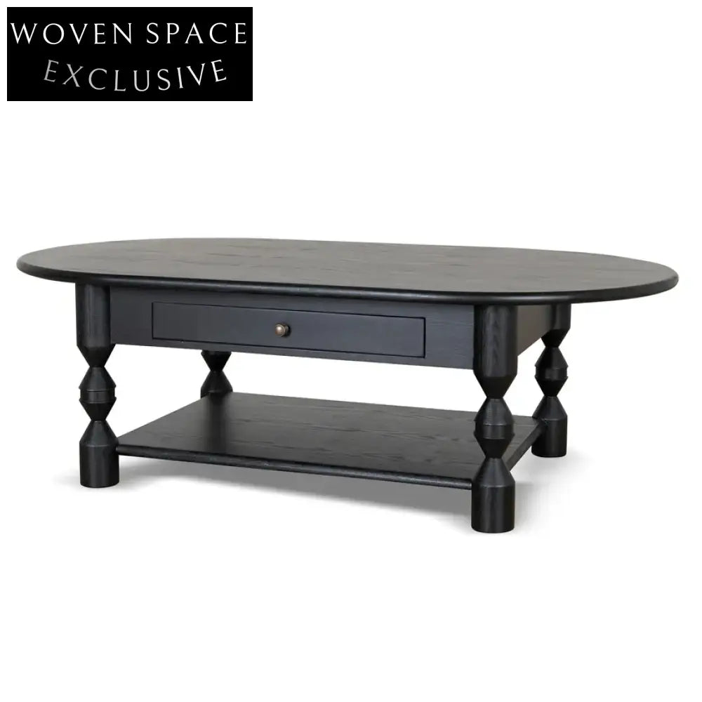 Primrose 1.4m Oval Coffee Table - Black Coffee Table