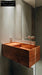 Quinn Red Travertine Luxury Bathroom Cabinet with Integrated Basin