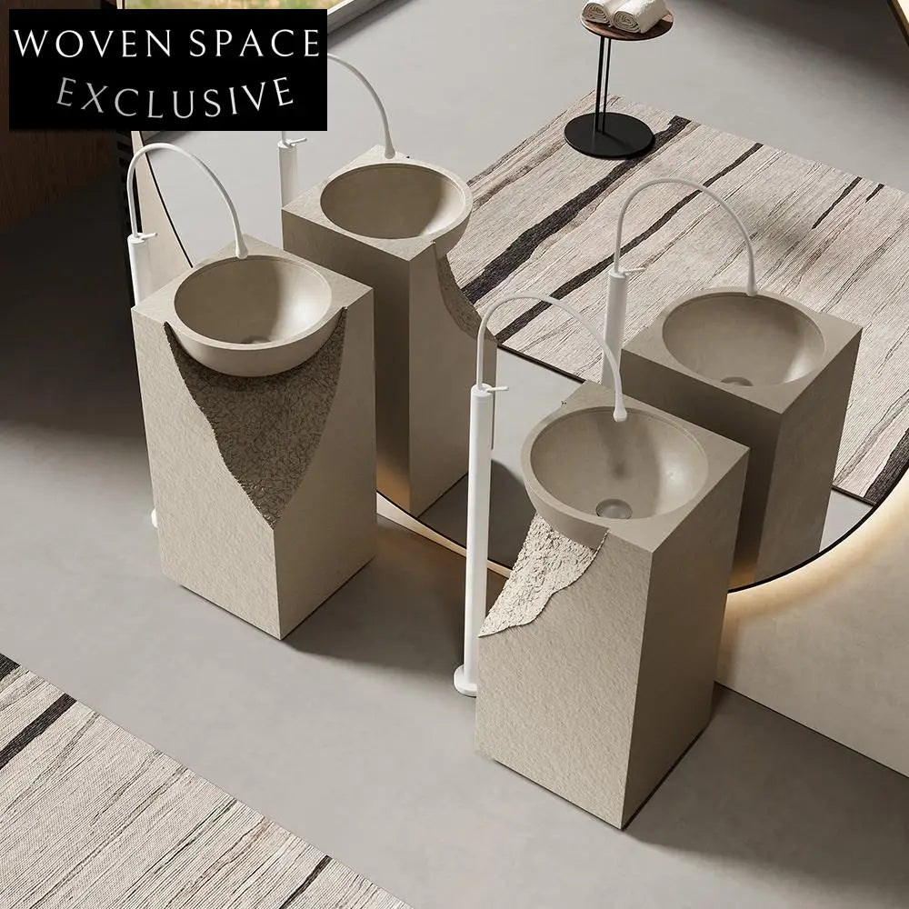 Rachel Yellow Travertine Pedestal Basin