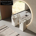 Rachel Yellow Travertine Pedestal Basin