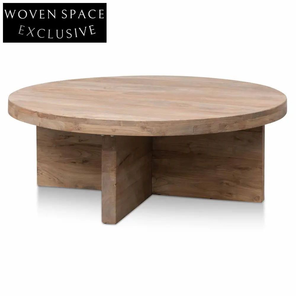 CDT6563 100cm Round Coffee Table - Natural-Thick Base