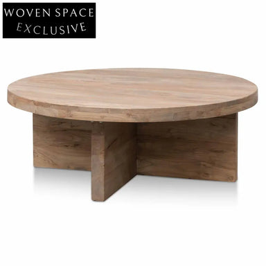 CDT6563 100cm Round Coffee Table - Natural-Thick Base