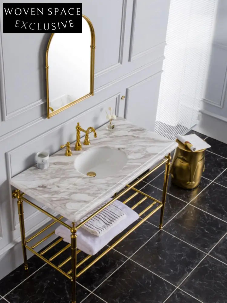 Ramonde Luxury Retro Marble Basin Copper Bracket