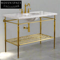 Ramonde Luxury Retro Marble Basin Copper Bracket Gold (four-leg custom product)