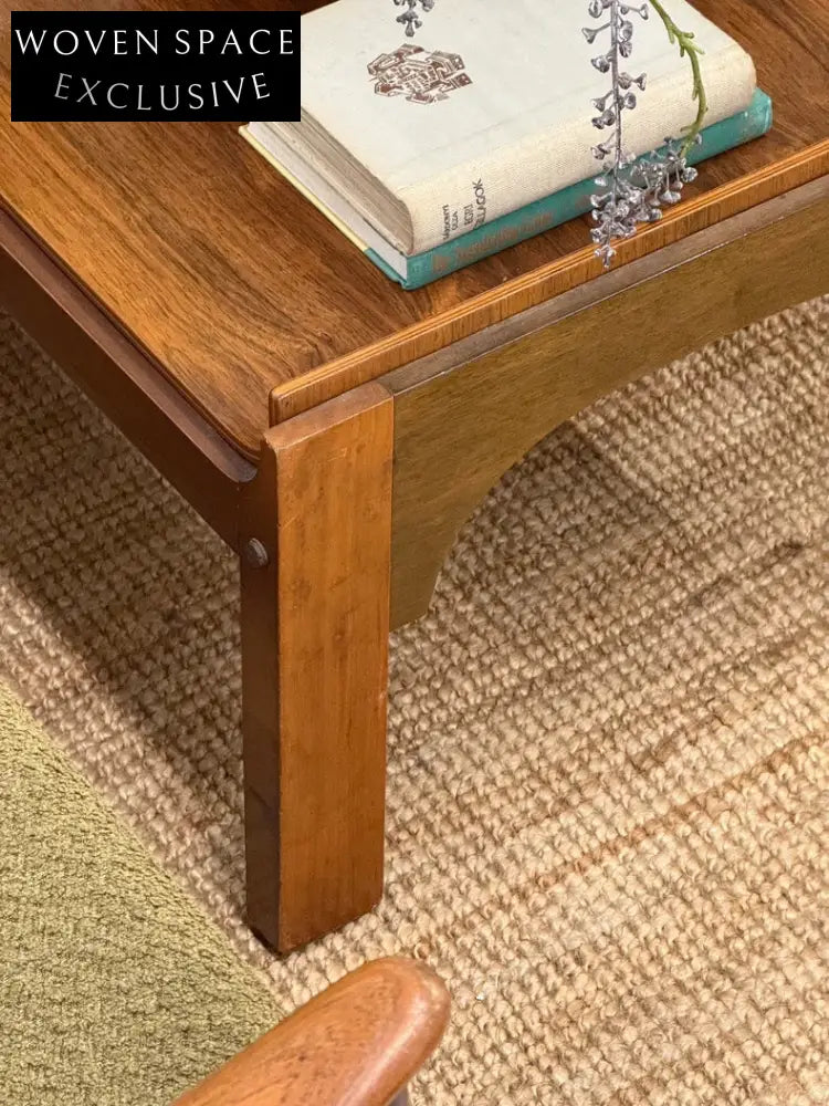 Rare Vintage 1970s Italian Decorative Art Wood Metal Coffee Table