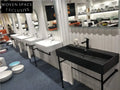 Ravello Dietao Ceramic Basin with Stainless Steel Bracket Black basin + black stand 102cm