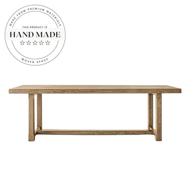 Reclaimed Oak Solid Wood Midcentury Extendable Rectangular Dining Table