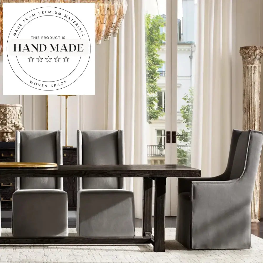 Reclaimed Oak Solid Wood Midcentury Extendable Rectangular Dining Table