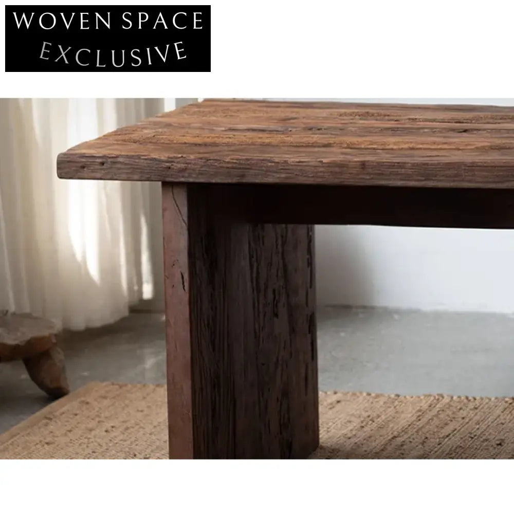 Rectangle Solid Aged Wood Contemporary Eco-Friendly Dining Table