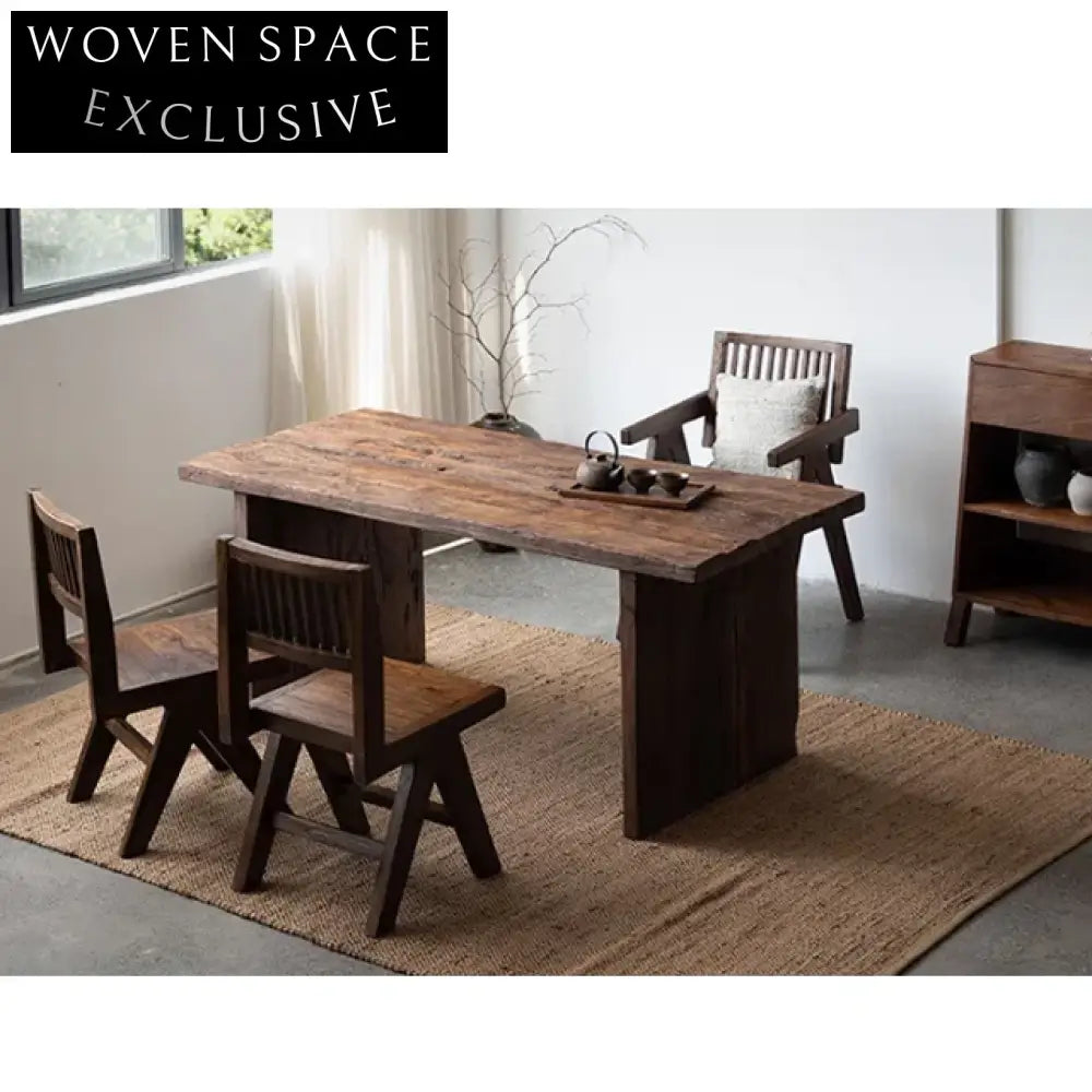 Rectangle Solid Aged Wood Contemporary Eco-Friendly Dining Table