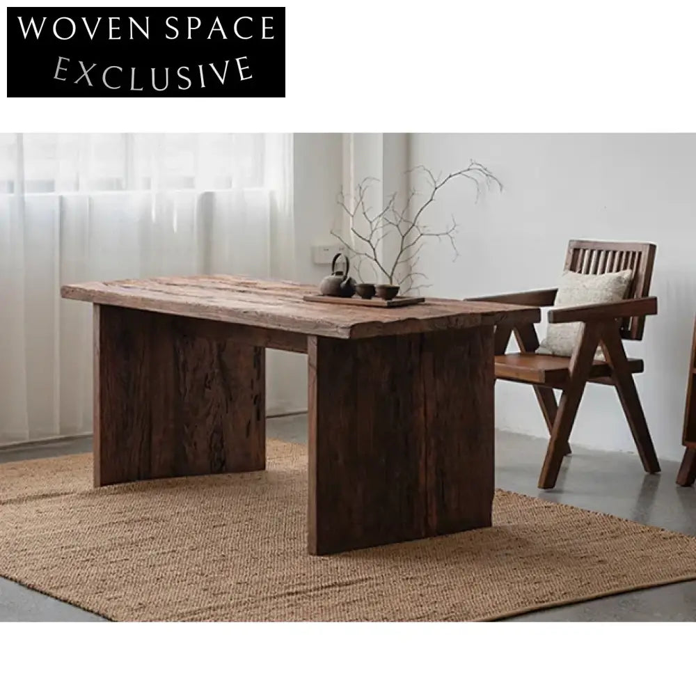 Rectangle Solid Aged Wood Contemporary Eco-Friendly Dining Table