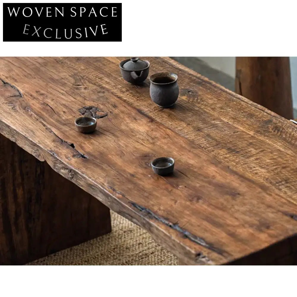 Rectangle Solid Aged Wood Contemporary Eco-Friendly Dining Table