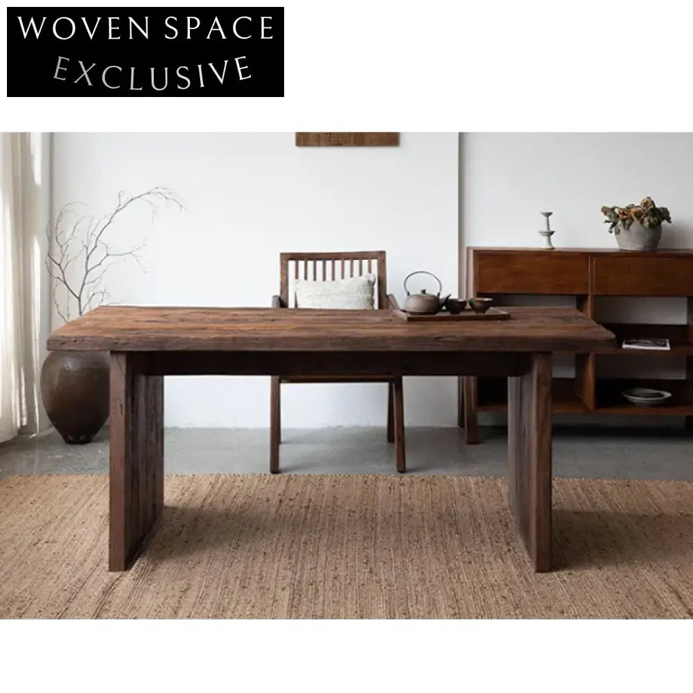Rectangle Solid Aged Wood Contemporary Eco-Friendly Dining Table