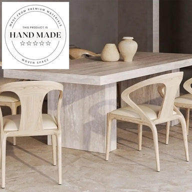 Rectangular Travertine Stone Modern Vintage Outdoor Garden Dining Table