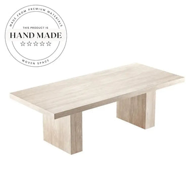 Rectangular Travertine Stone Modern Vintage Outdoor Garden Dining Table