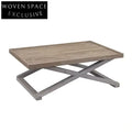 French Country Rustic Recycled Pine Coffee Table, Hand-Painted Dual Tone, Vintage Design