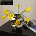 Refined Silver Ceramic Round Tabletop Decor Accent Modern Flower Vase