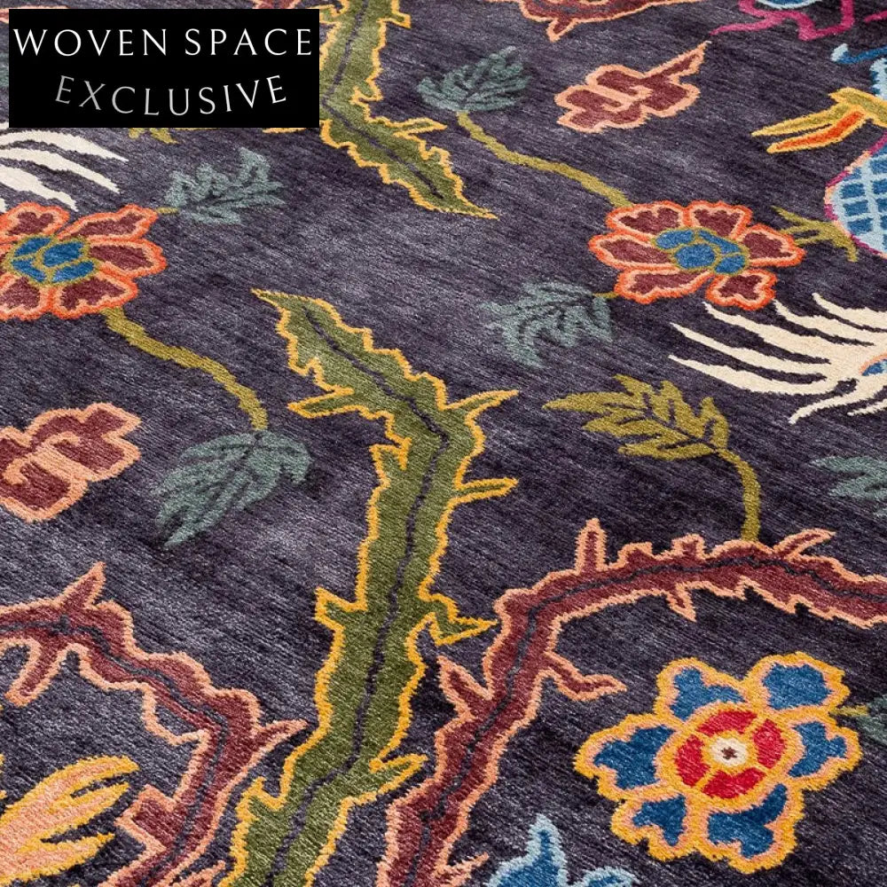 Regal Dragon Phoenix Ethnic Style Washable Area Rug for Living Room