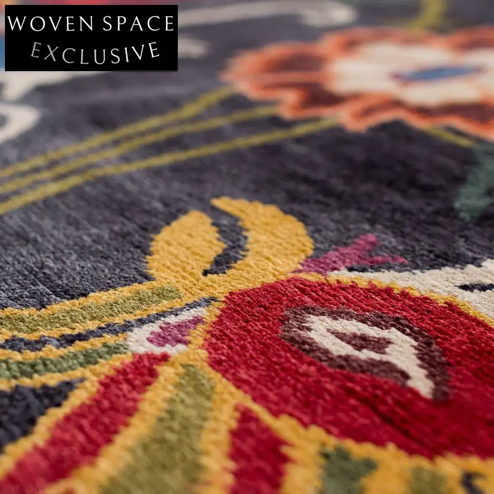 Regal Dragon Phoenix Ethnic Style Washable Area Rug for Living Room