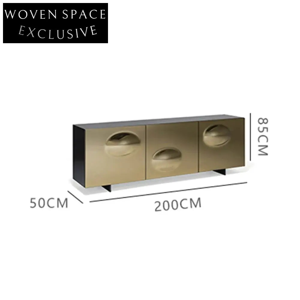 Regal Golden Sideboard Cabinet: Luxury Wood Storage for Modern Living Spaces