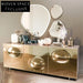 Regal Golden Sideboard Cabinet: Luxury Wood Storage for Modern Living Spaces