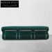 Regal Green Velvet High-Back Accent Sofa Chair with Golden Legs