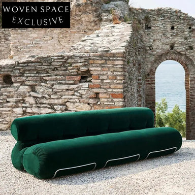 Regal Green Velvet High-Back Accent Sofa Chair with Golden Legs