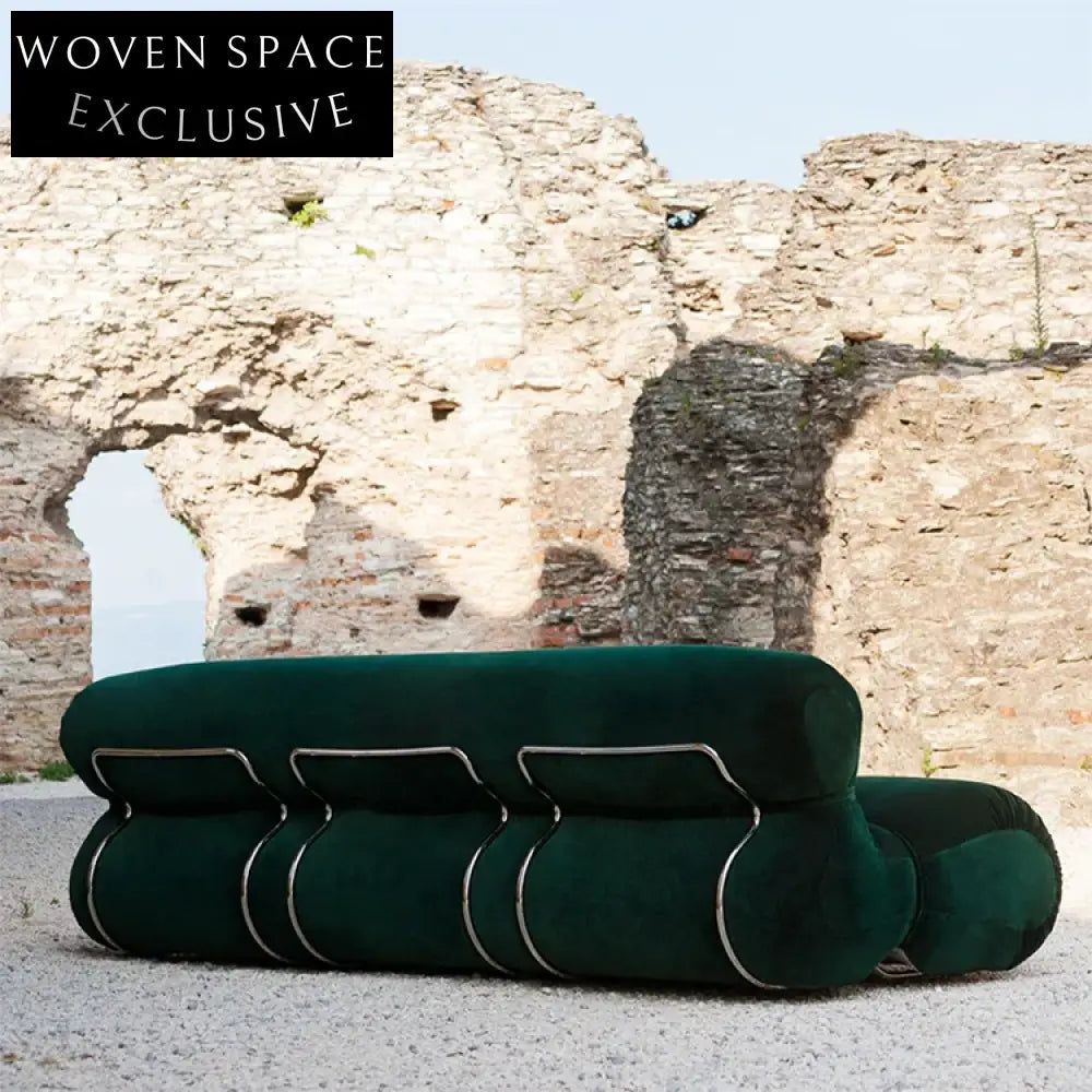 Regal Green Velvet High-Back Accent Sofa Chair with Golden Legs