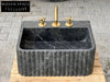 Renzo Black Bayat Marble Ribbed Sink