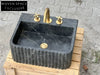 Renzo Black Bayat Marble Ribbed Sink
