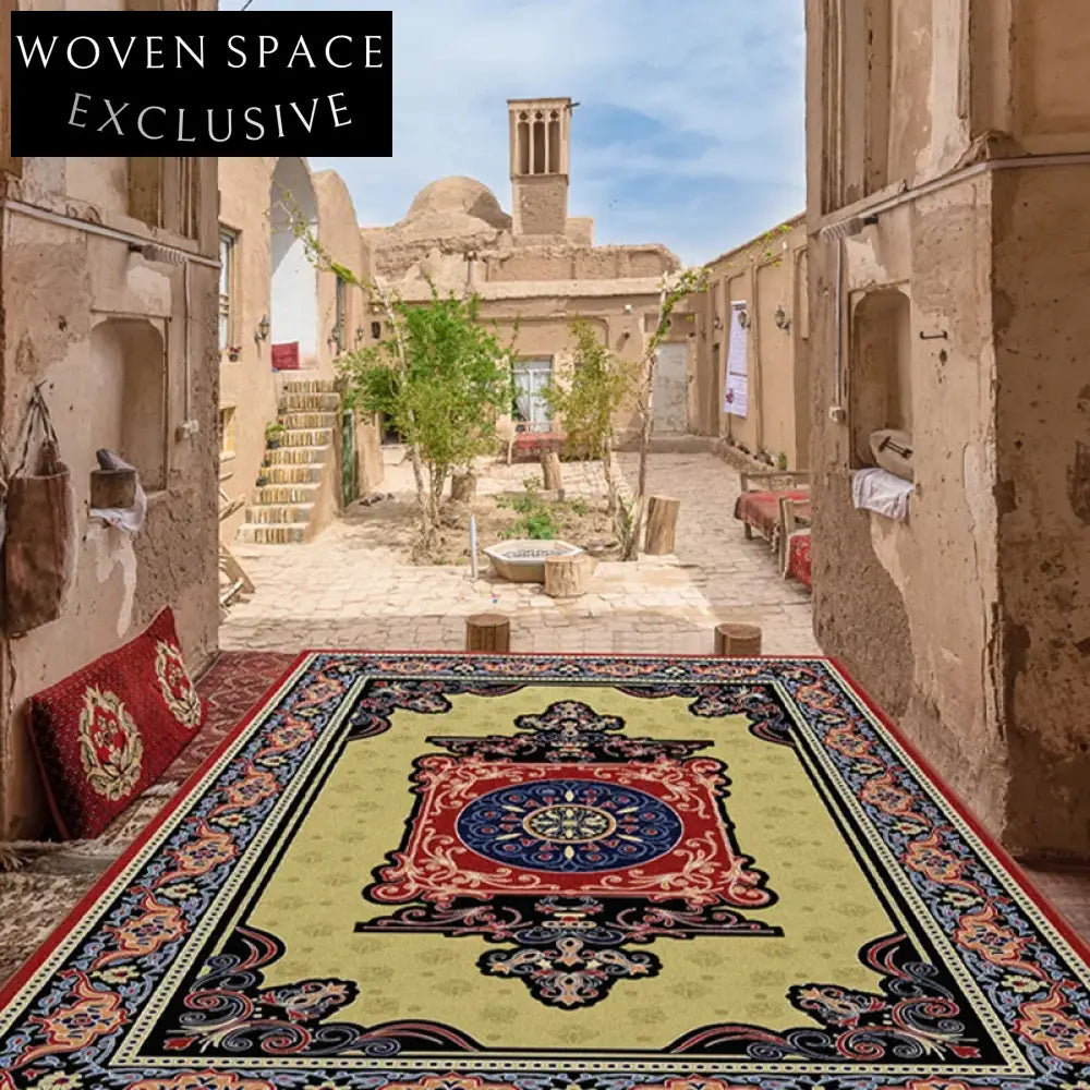 Retro American Nordic Ethnic Style Geometric Pattern Polyester Area Rug