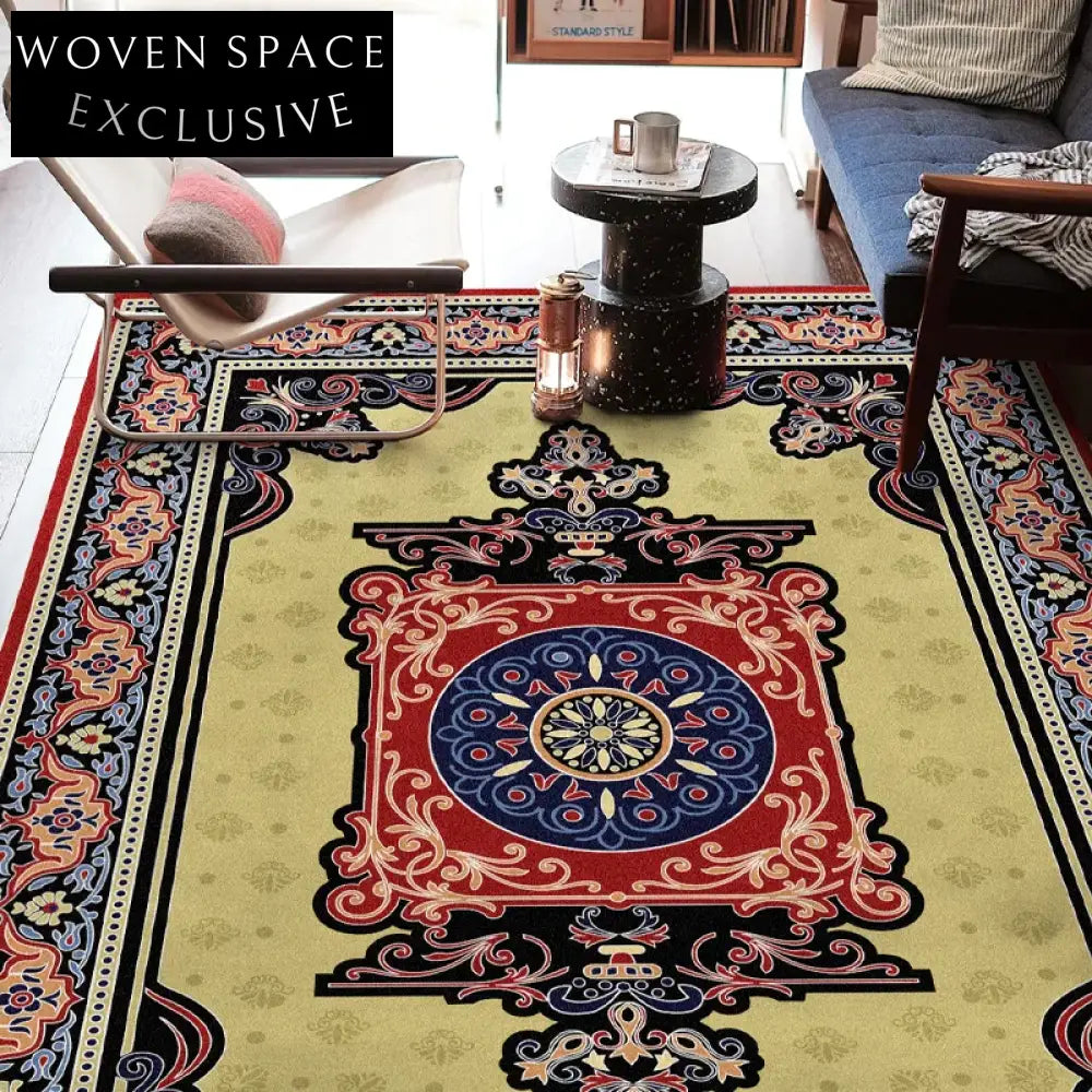 Retro American Nordic Ethnic Style Geometric Pattern Polyester Area Rug